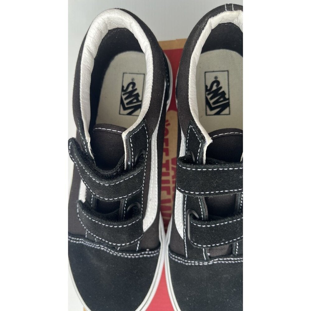 Vans Old Skool V Black / True White Hook & Loop Sneakers Women’s Size 4.5 - Picture 8 of 16